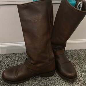 FRYE BROWN LEATHER BOOTS SIZE 8 Free Shipping